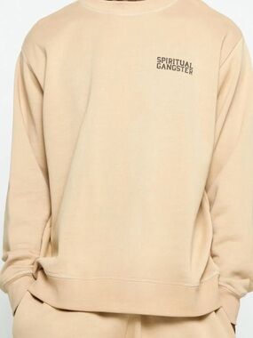 Spiritual Gangster Men's Crewneck Sweatshirt in Sand
